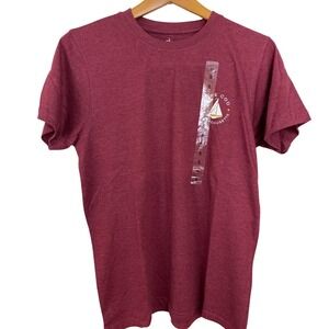 Cuffy's‎ T-Shirt Mens Small Burgundy Cape Cod Sailboat Graphic Tee Massachusetts